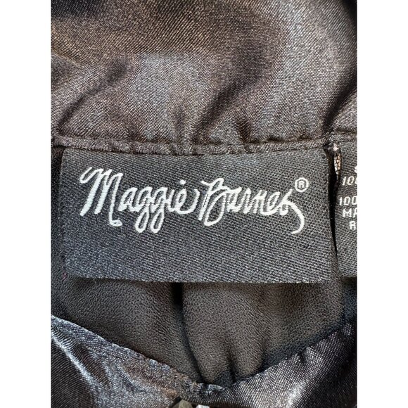 Maggie Barnes Womens Tunic Top Size 4X Black White Polka Dot Beaded Satin - Picture 2 of 16